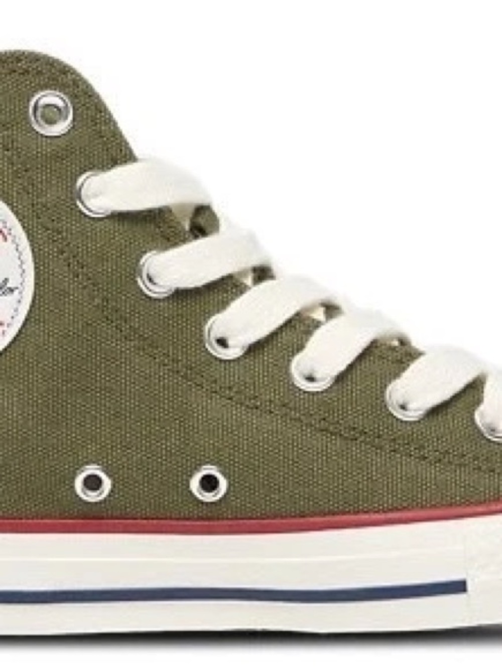 Converse Olive Green High-Top Sneakers with White Laces